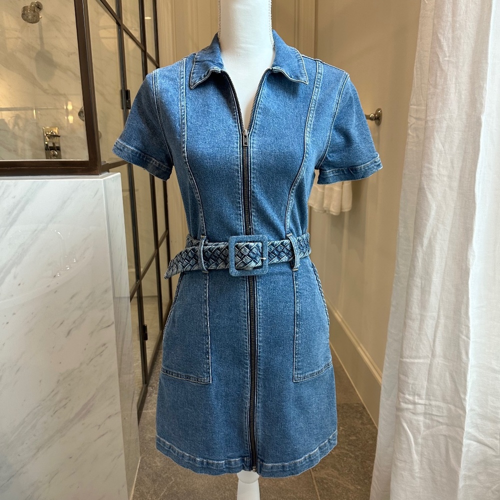 Alice and Olivia Gorgeous Denim Braid Minidress!!